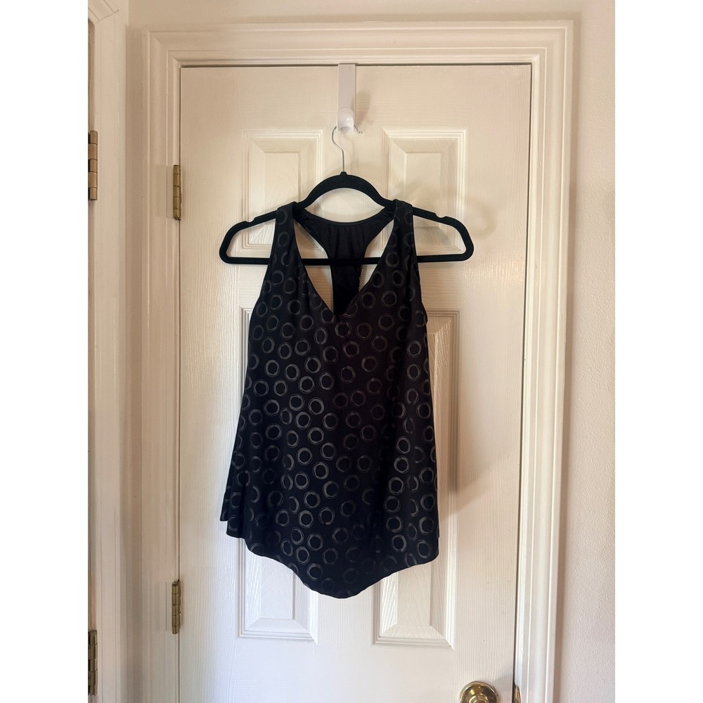 Magicsuit Black Circle Print Racerback Tankini Swim Top 6017752 Size 16 NWT